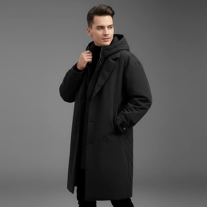 Gabardina Acolchada Impermeable Hombre | Chaqueta Larga