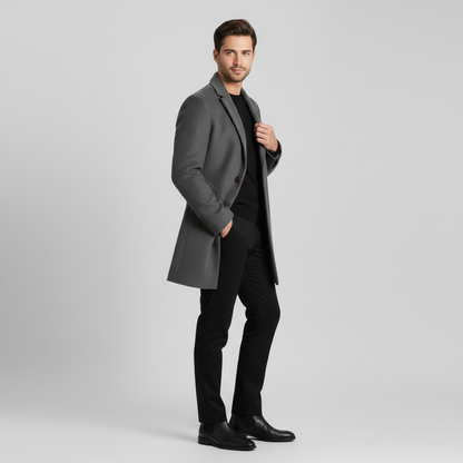 Abrigo Largo Elegante para Hombre | Abrigo con Solapa