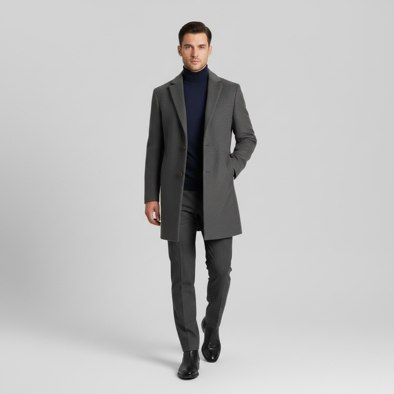 Abrigo Largo Elegante para Hombre | Abrigo con Solapa