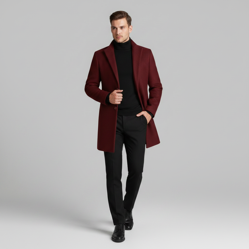 Abrigo Largo Elegante para Hombre | Abrigo con Solapa