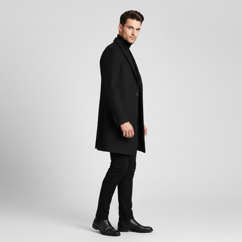 Abrigo Largo Elegante para Hombre | Abrigo con Solapa