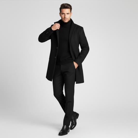 Abrigo Largo Elegante para Hombre | Abrigo con Solapa