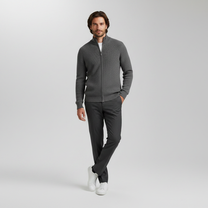 Cárdigan Ajustado con Cremallera | Moda Masculina