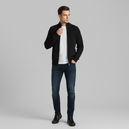 Cárdigan Ajustado con Cremallera | Moda Masculina