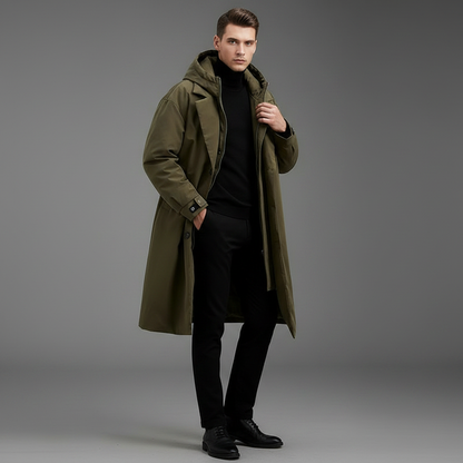 Gabardina Acolchada Impermeable Hombre | Chaqueta Larga