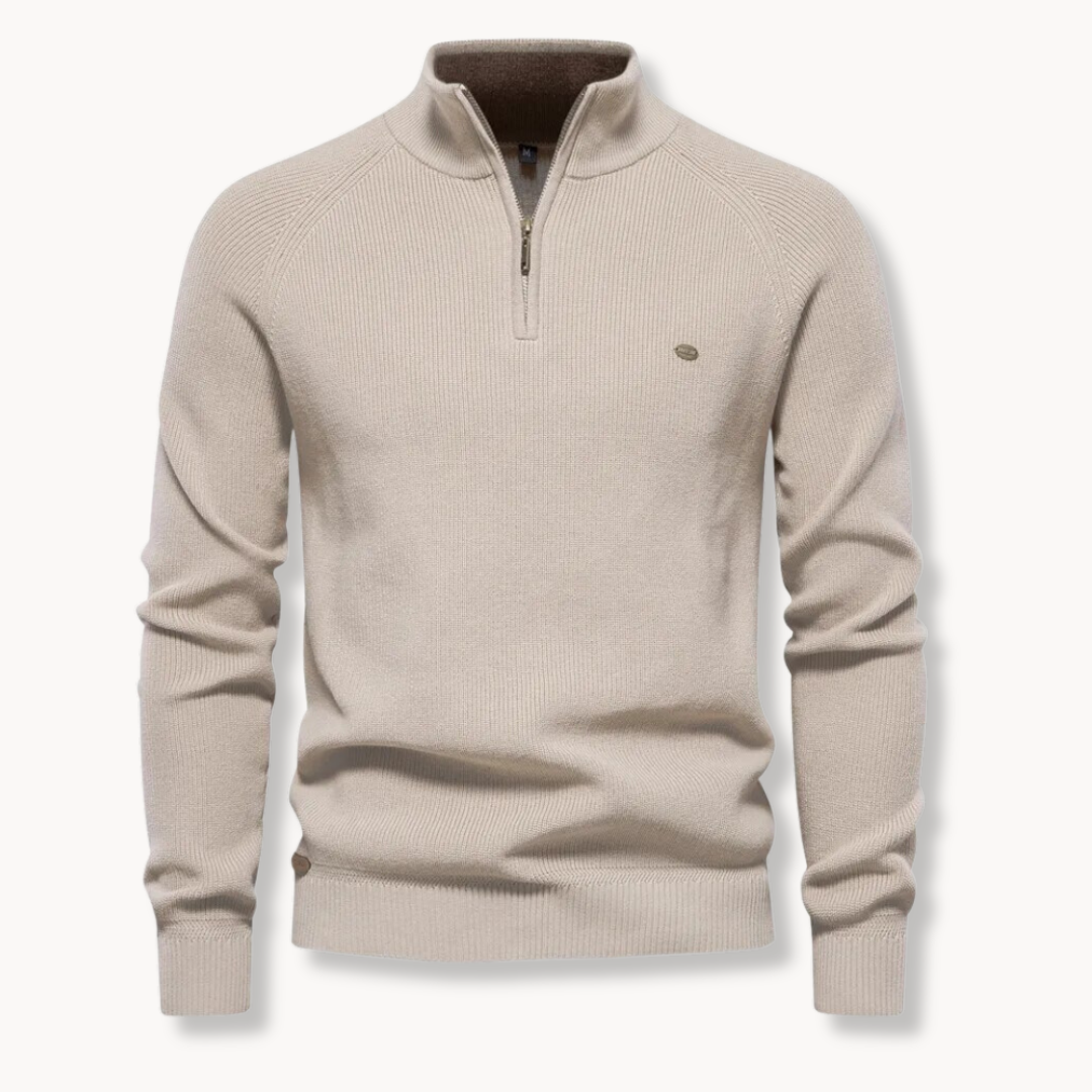 Jersey Negro con Media Cremallera | Prenda de Punto Masculina 5
