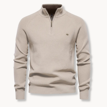 Jersey Negro con Media Cremallera | Prenda de Punto Masculina 5