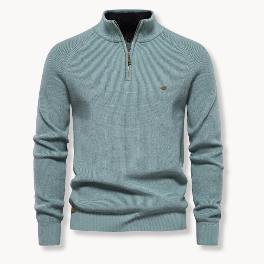 Jersey Negro con Media Cremallera | Prenda de Punto Masculina 6