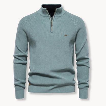 Jersey Negro con Media Cremallera | Prenda de Punto Masculina 6