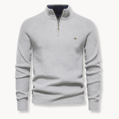 Jersey Negro con Media Cremallera | Prenda de Punto Masculina 7