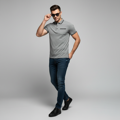 Polo Elegante Blanco para Hombre | Polo Manga Larga Casual