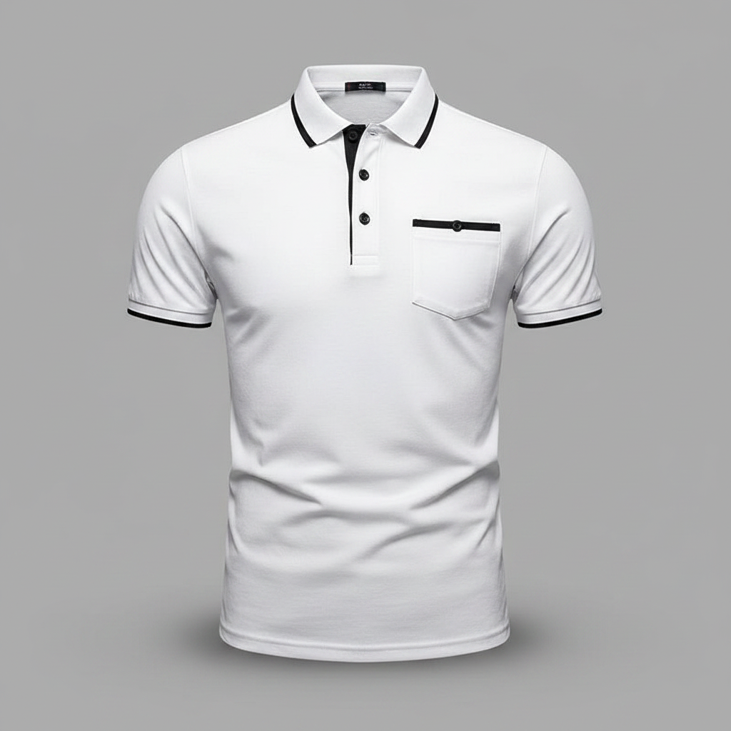Polo Elegante Blanco para Hombre | Polo Manga Larga Casual 0