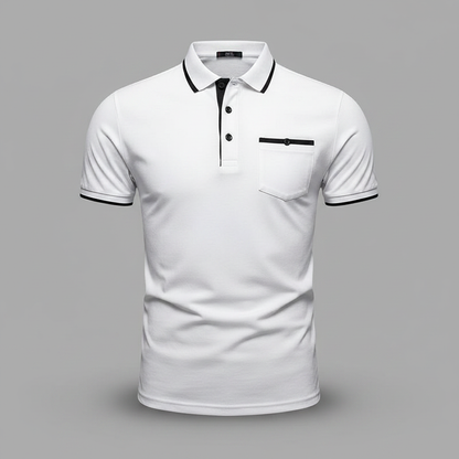 Polo Elegante Blanco para Hombre | Polo Manga Larga Casual 0
